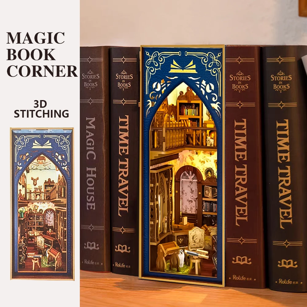 DIY LED 3D Wooden Book Nook Pu - Model Kit Vintage recension och pris