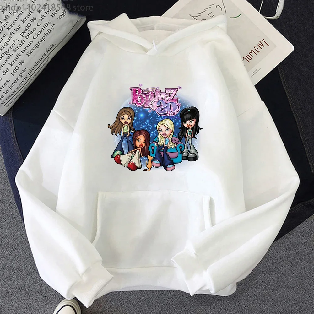Cartoon Bratz Sweatshirt Women Autumn Winter Hoodies Men Loose Top Y2K Long Sleeve Graphic Clothes Streetwear Female Jacket Tops