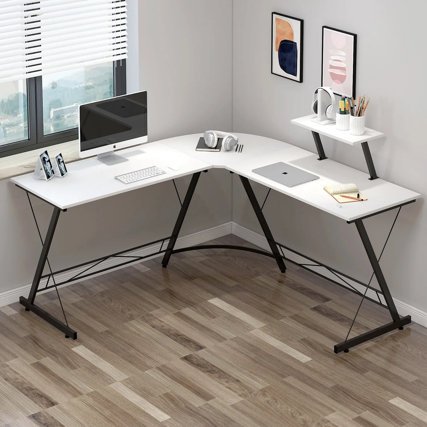 Simple computer, desktop table, small household apartment, bedroom corner book, space-saving desk, corner office