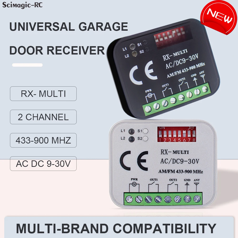 MUTI Frequency Universal Receiver for ATA CARDIN ECOSTAR SOMMER DITEC HORMANN MARANTEC ROGER 433 868 mhz