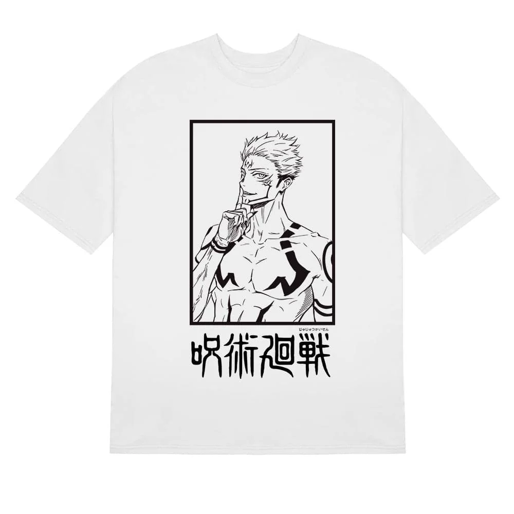 Jujutsu Kaisen Sukuna Monochrome T-Shirt - High-Quality Anime Tee