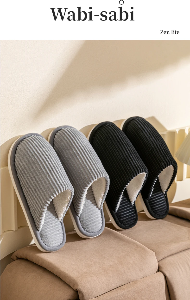 Winter warme Plüsch Herren Hausschuhe rutschfeste weiche Schuhe Komfort flache Ferse Indoor Schlafzimmer Paar Hausschuhe für Zuhause Schuhe im Herbst – Detail 10