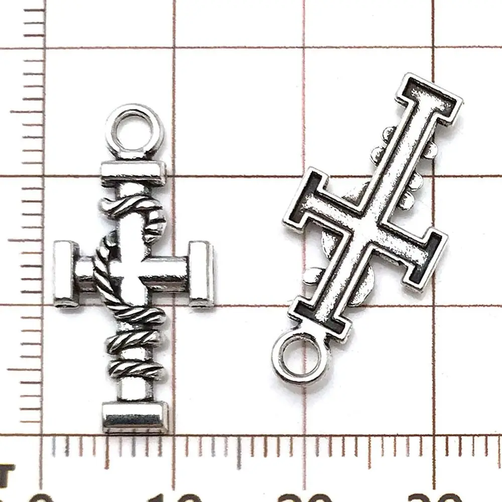 20Pcs Vintage DIY Bracelets Jewelry Making Materials Handcrafts Retro Cross Charms Handmade Alloy Pendants Jewelry Design