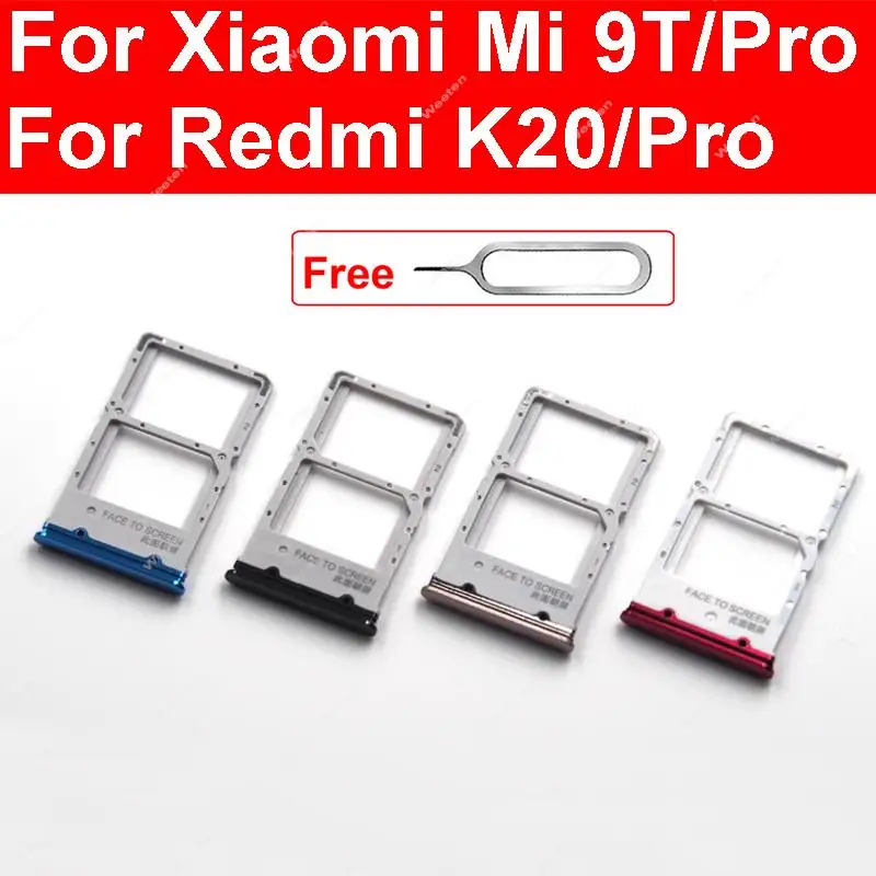 Memory & SIM Card Tray Holder For Xiaomi Mi 9T 9TPro Redmi K20 K20 Pro Sim &   Card Reader Slot Adapter Replacement Parts