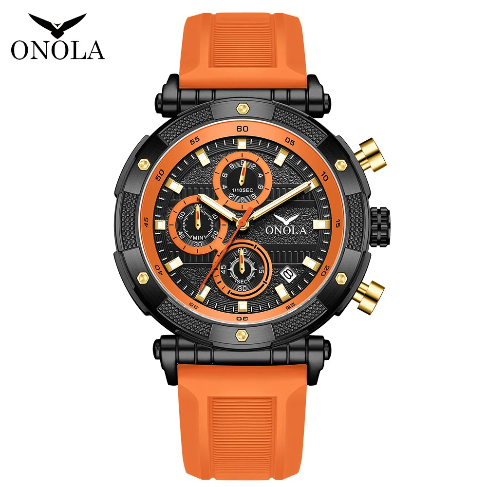 

ONOLA New Fashion Watch for Men Business Chronograph Quartz Wristwatch Casual Sport Waterproof Luminous Date Clock Dropshipping