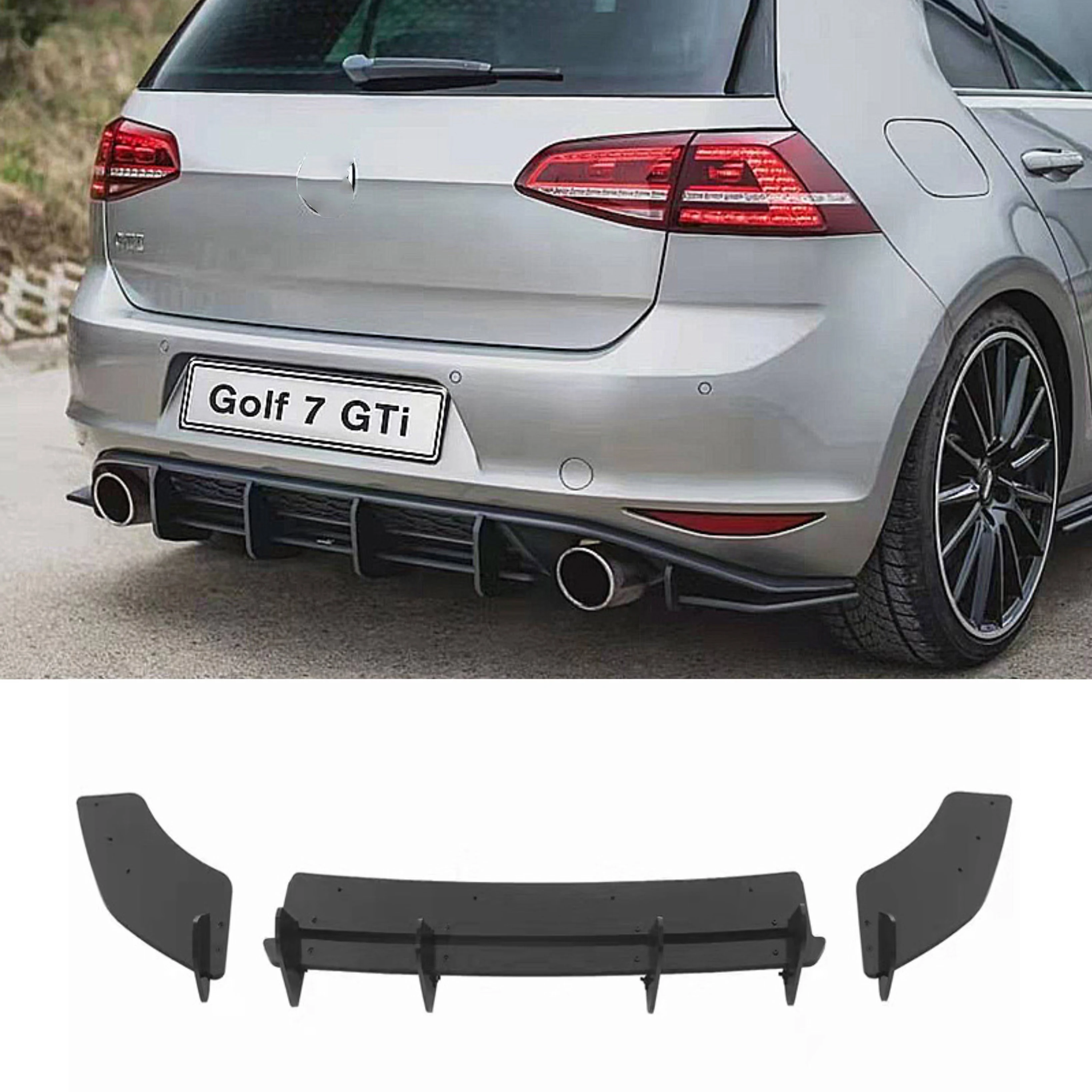 

Car Rear Bumper Diffuser Spoiler Splitter For Volkswagen Golf 7 VII MK7 GTI 2014-2017 car rear lip diffuser