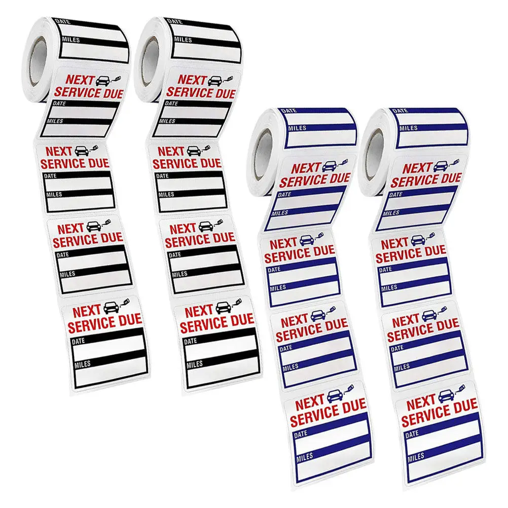 

4 Rolls Maintenance Service Label Sticker Oil Change Tracker for Cars Wear-Resistant Long-Lasting Removable Service Due Reminder