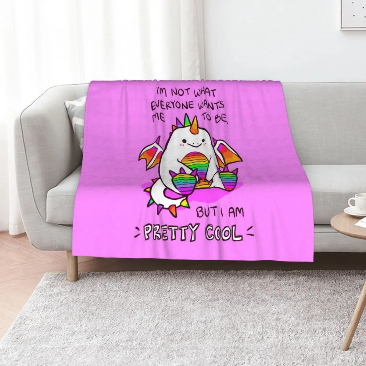I AM PRETTY COOL Rainbow Potato Dragon Throw Blanket Thin Hairys Luxury Loose Beautifuls Blankets For Baby Blankets