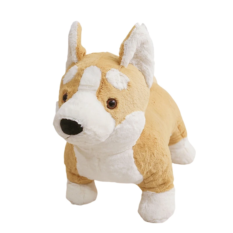 30-60cm Lifelike Dog Plush Toy Fluffy Stuffed Animals Soft Doll Real-life Corgi Dog Home Decor Toy Birthday Gifts