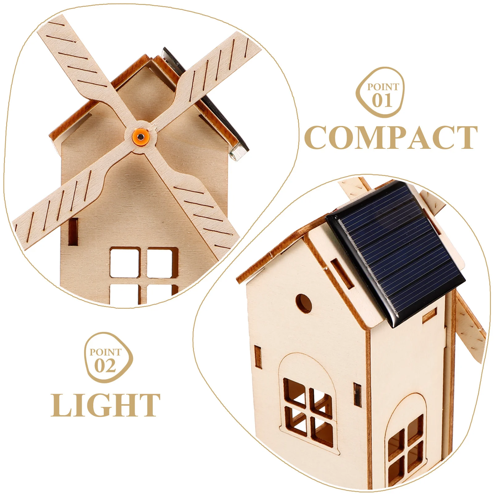 

1Set Wooden Doodle Windmill Solar Powered Engineering Kit DIY Science Project for Children Activity Set Gift