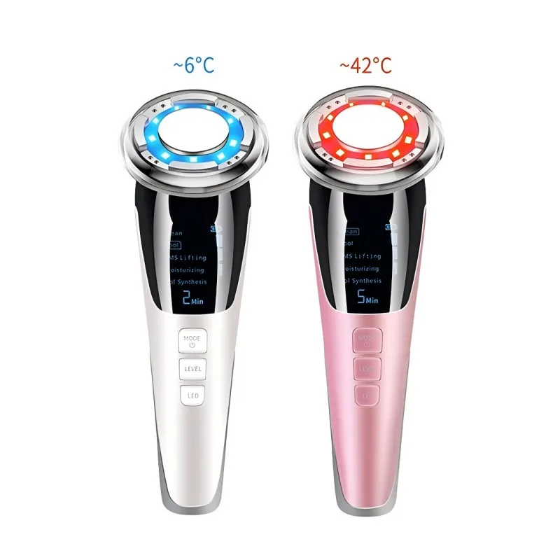 Portable EMS Hot and cold color light beauty instrument Home care beauty tender skin beauty instrument