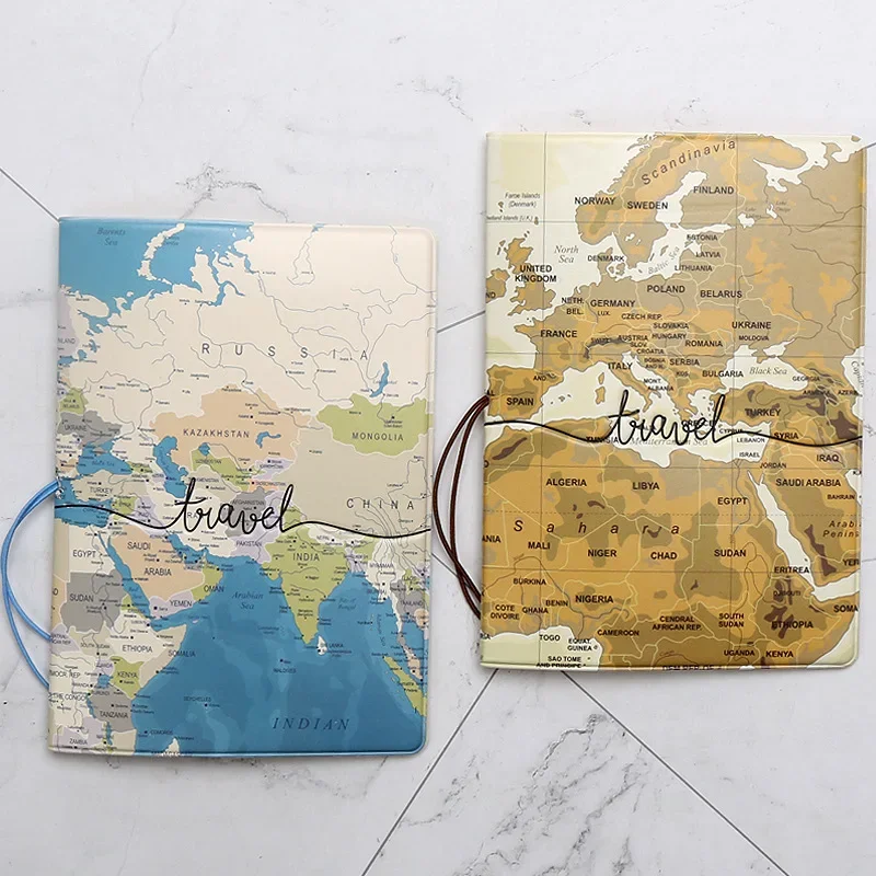 PU Leather Travel Passport Cover Fashion Men Women Passport Holder ID Card Documents Wallet Bag Travel Accessories