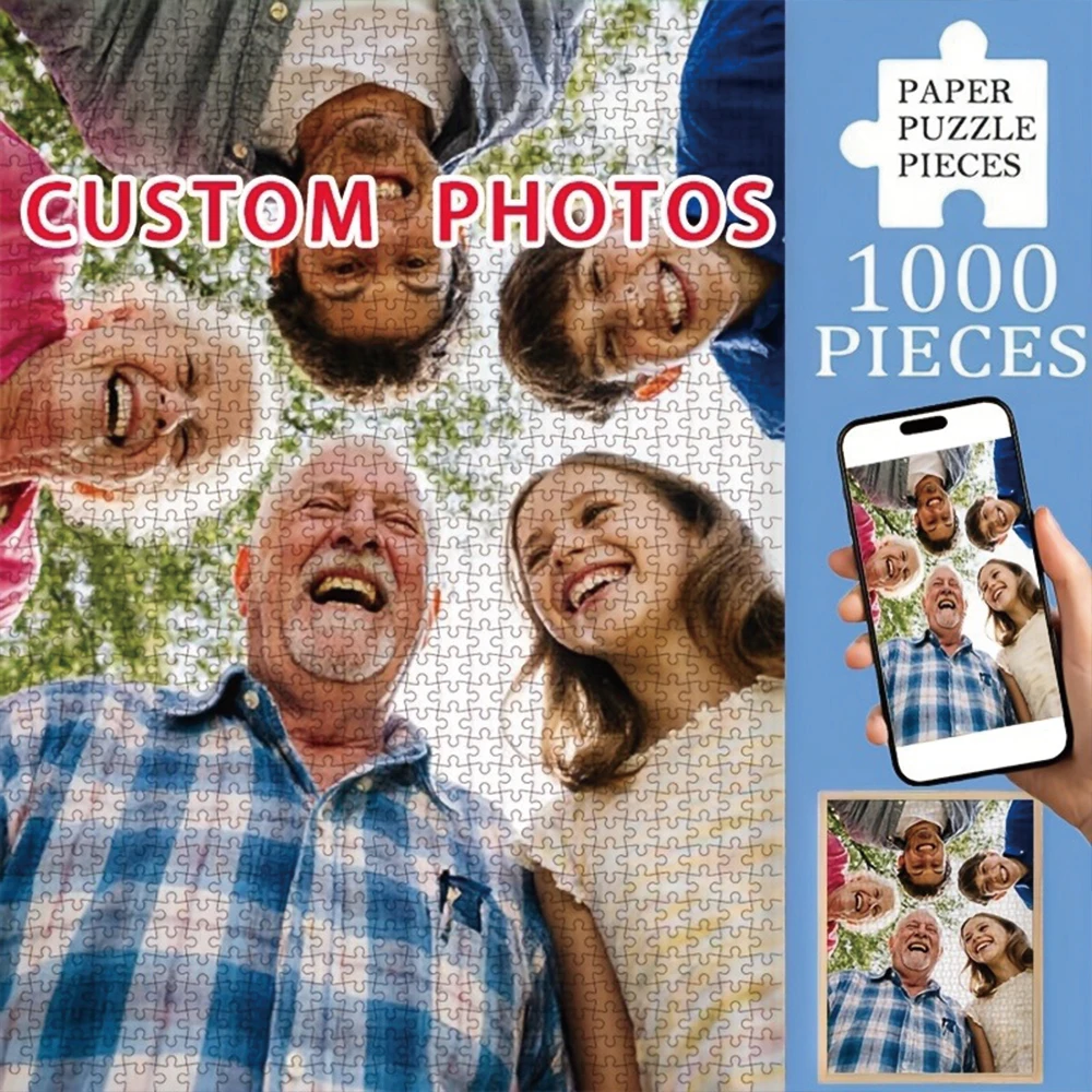 35/300/500/1061pcs Personalized Custom Photo Puzzle Family Photos Parent-Child Interactive Diy Assemble Game Toy