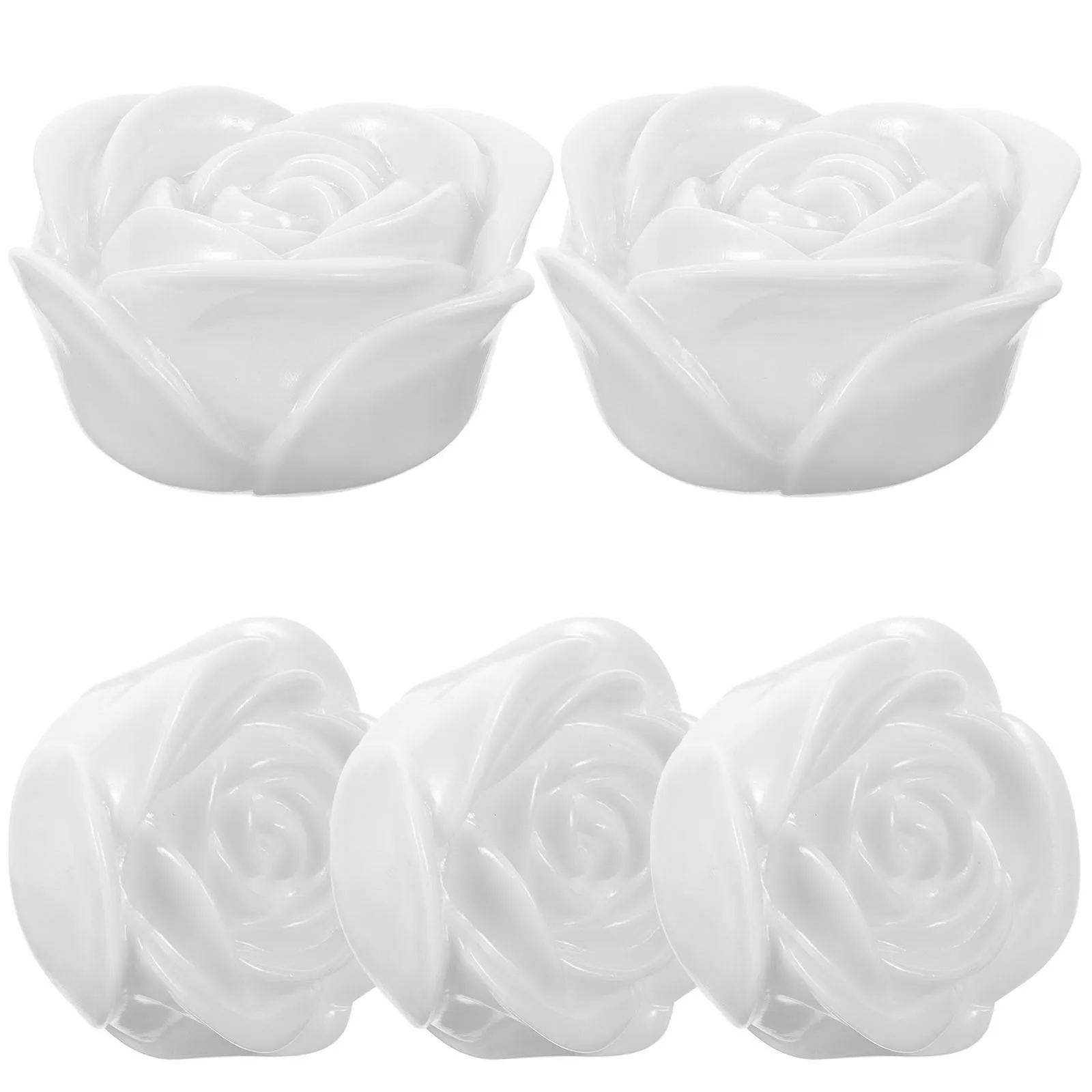 

5Pcs Simulated Rose LED Light Plastic Romantic Night Light Powered 7 Colors Changing Floating Lights
