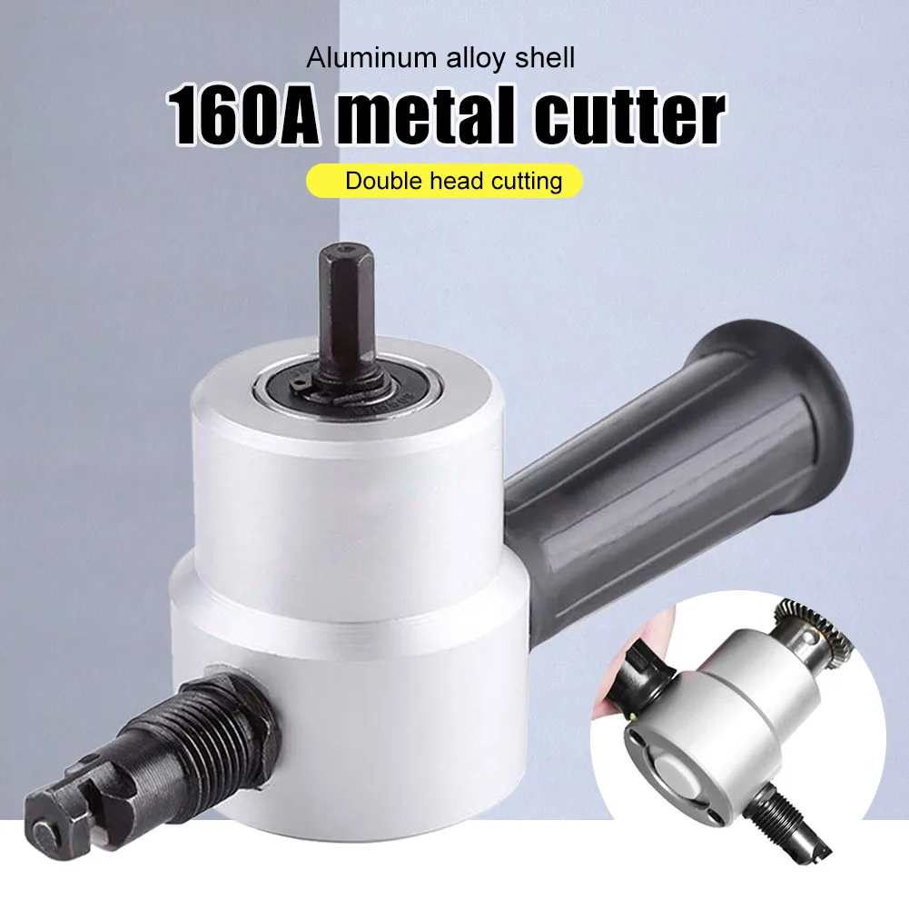 

K50 Tool Nibble Metal Cutting Double Head Sheet Nibbler Saw Cutter Tool Drill Attachment Free Cutting Tool Nibbler Sheet Metal