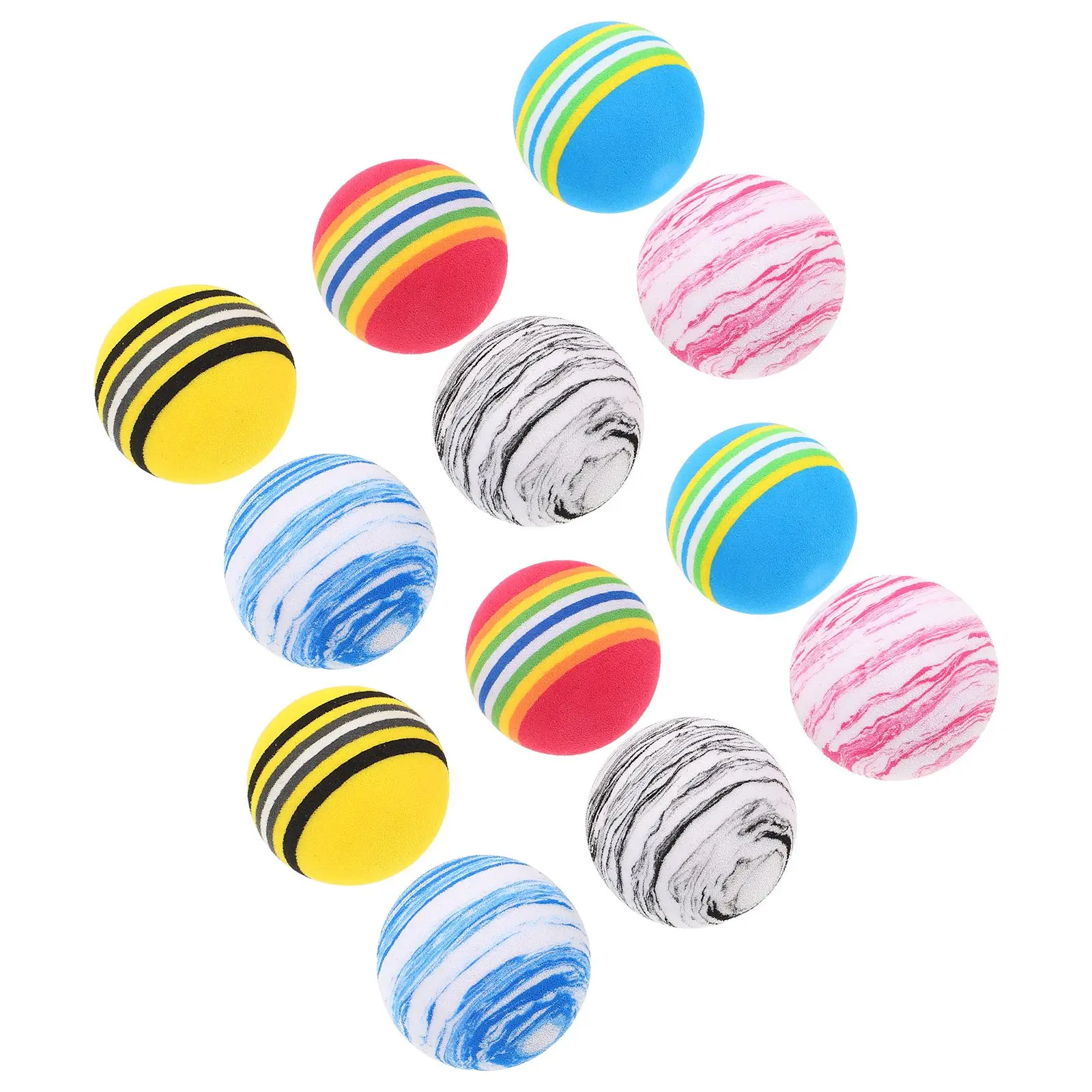

12 Pcs Golf Practice Ball Bag Small Balls Mini Training Foam for Indoors Eva Kids Colored