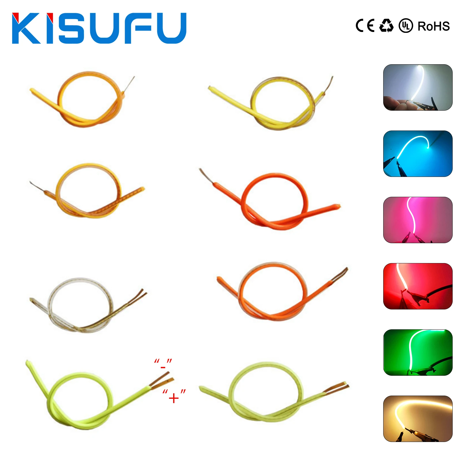 

1/5/10pcs LED Filament Free Cut 25mm 80mm 110mm 128mm 190mm 255mm 300mm Positive Negative Same End DC 3V Lamp Accessories Diode