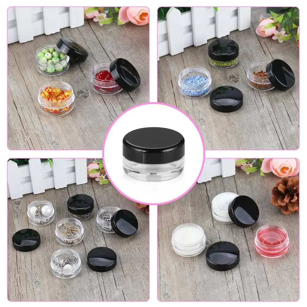 Pots à Cosmétiques en Plastique Africain de 2g/3g/5g/10g/15g/20g, Idéal pour le Voyage au Quotidien, Plusieurs Pots pour Crèmes, Ombre à Paupières, Pommade de Stockage, 50 Pièces