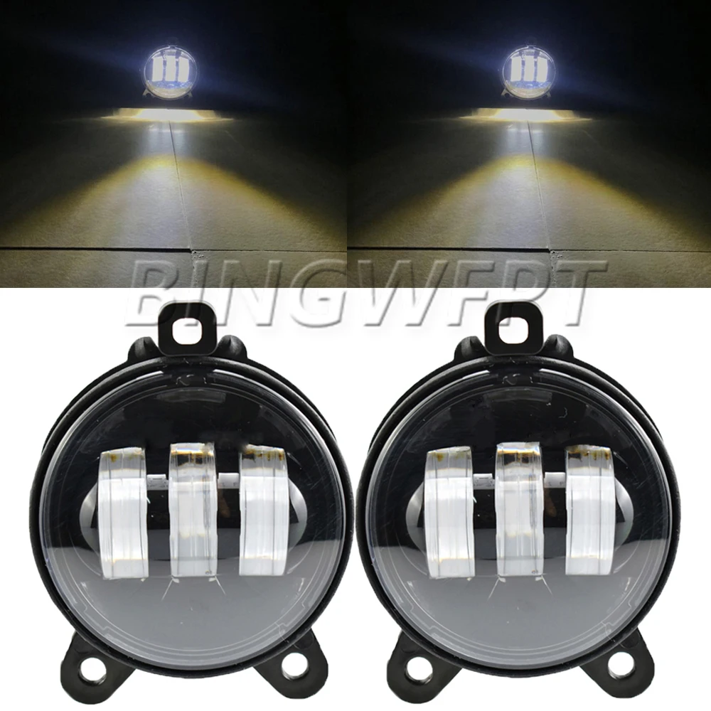 2PCS Waterproof 30W 6000K Round Led Fog Light Fog Passing Lights For Lada Priora And Some Russia Cars Front Fog Lamp