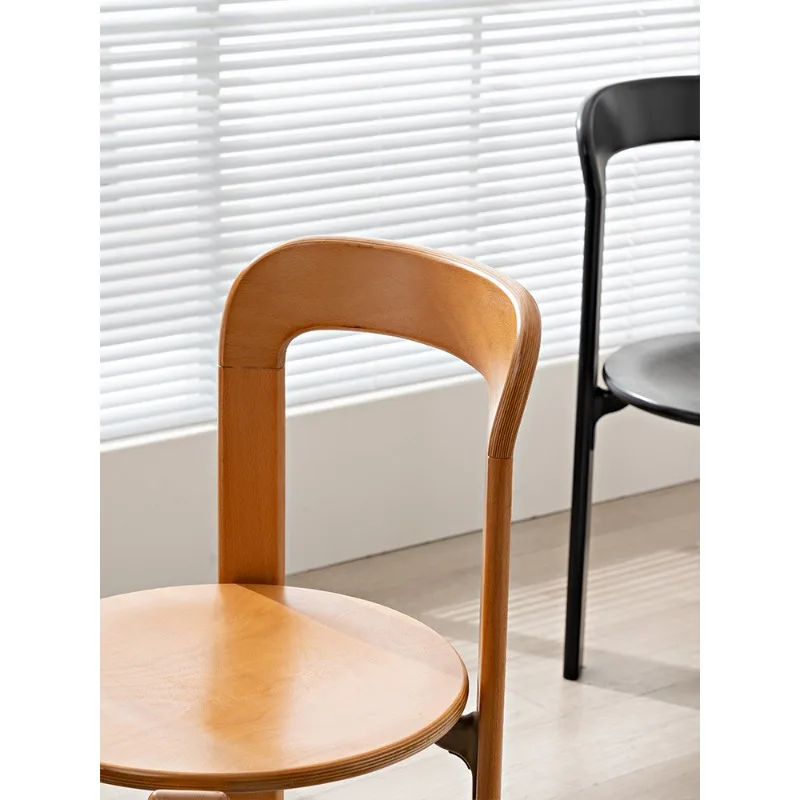 Modern simple home bar chair Internet celebrity medieval high stool Nordic light luxury cafe bar solid wood bar chair