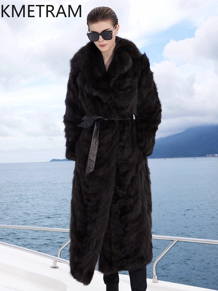 100 % natürliche Zobelfelljacke für Damen, hochwertiger langer Echtpelzmantel, Wintermäntel, Damenbekleidung, 2025, neu in Oberbekleidung Fourrure