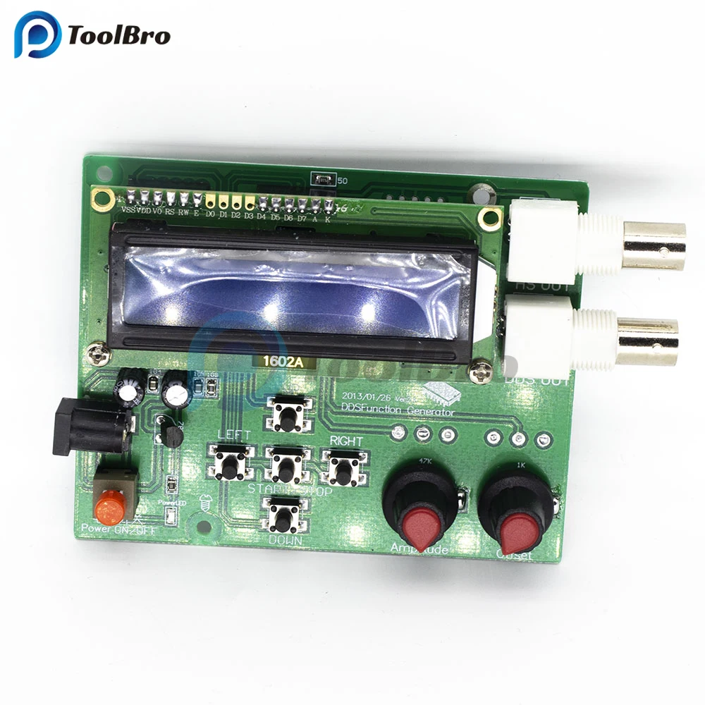 DDS Function Signal Generator 1Hz-65534Hz Frequency Meter Frequency Generator Module Sine Square Sawtooth Triangle Wave LCD1602