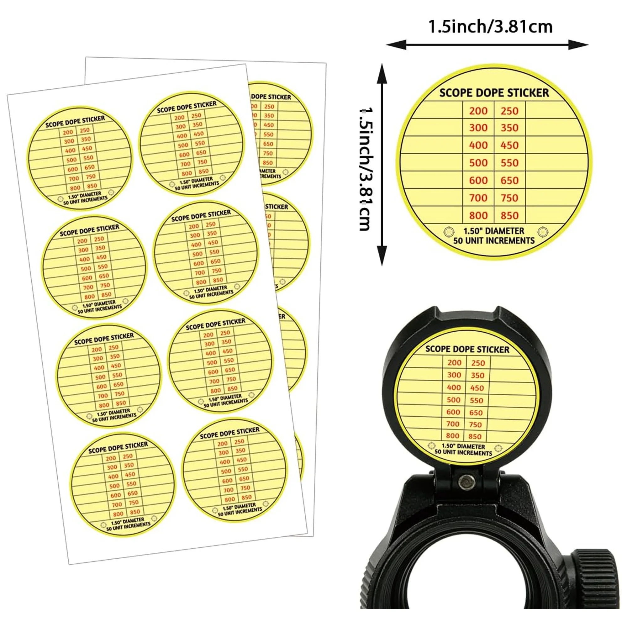 100 PCS 1.5 Inch Round Writable Labels  Scope & Mark Precision Stickers -  for Bottle Caps, Jars, Ammo & Tool Identification