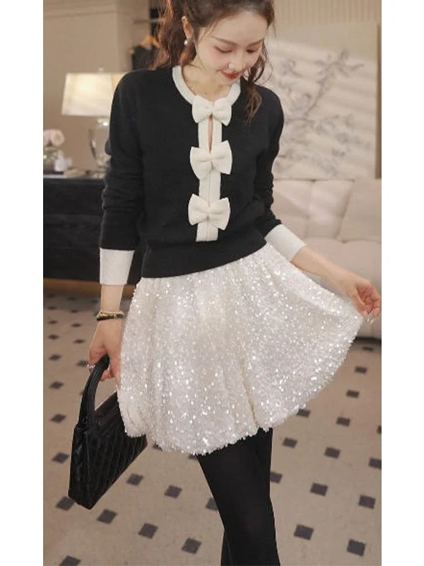 

Юбка Pinziko с высокой талией, расшитая, А-силуэт, блестящая, универсальная, женская, повседневная, из полиэстера, осень-зима