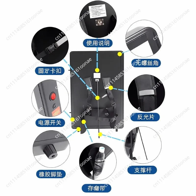 Backpack Light Box, Bluetooth Screen, Rechargeable Portable Upright Mobile Outdoor and Indoor Illuminated Advertising Sign
