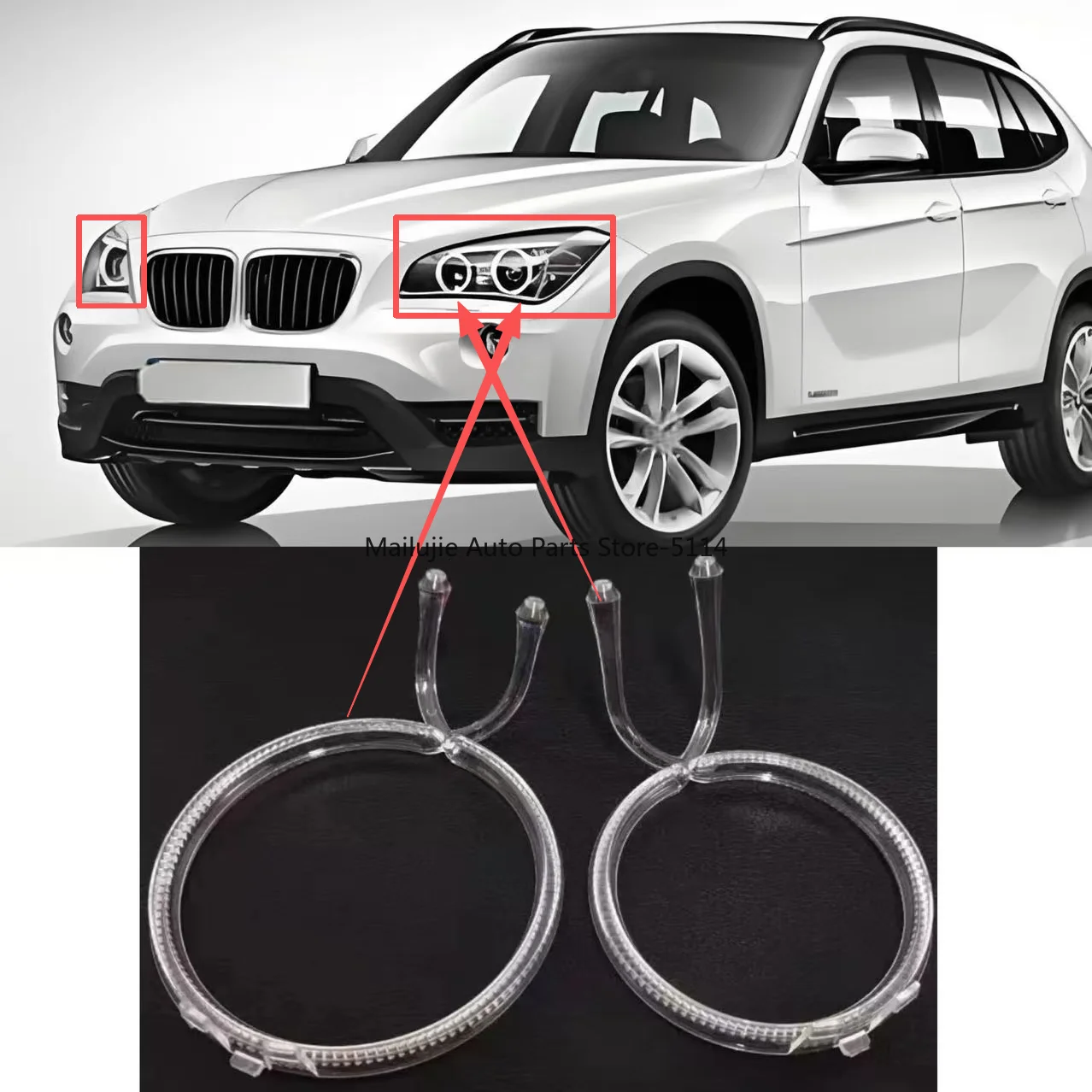 

Новинка для BMW X1 E84 2013-2015 DRL Световодя пластина Световодящая трубка Фара Дневные ходовые огни Направляющая Angel Eye Автозапчасти