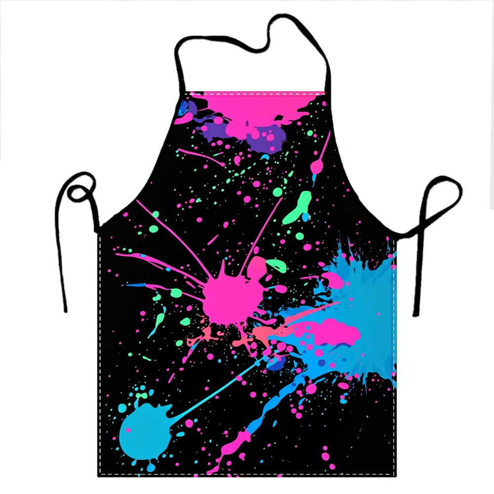 Colorful Paint Splatter Apron For Cooking And Art Projects With Vibrant Design And Adjustable Straps