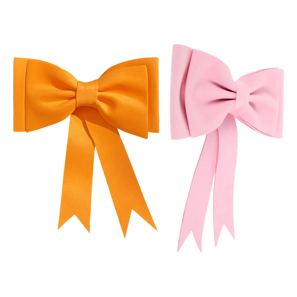 

2pcs Bow Pendant Wedding Ribbon Decoration For Trunk Bumper Mirror Hanging Accessories Car Interior Ornaments Car Decorations