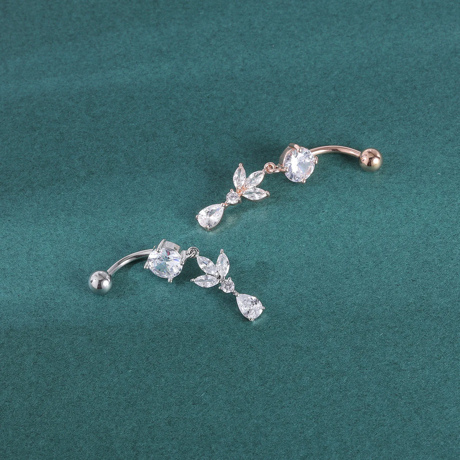 ZS 14G 1 adet zirkon çiçek göb - Body Jewelry Real Gold incelemesi ve fiyatı