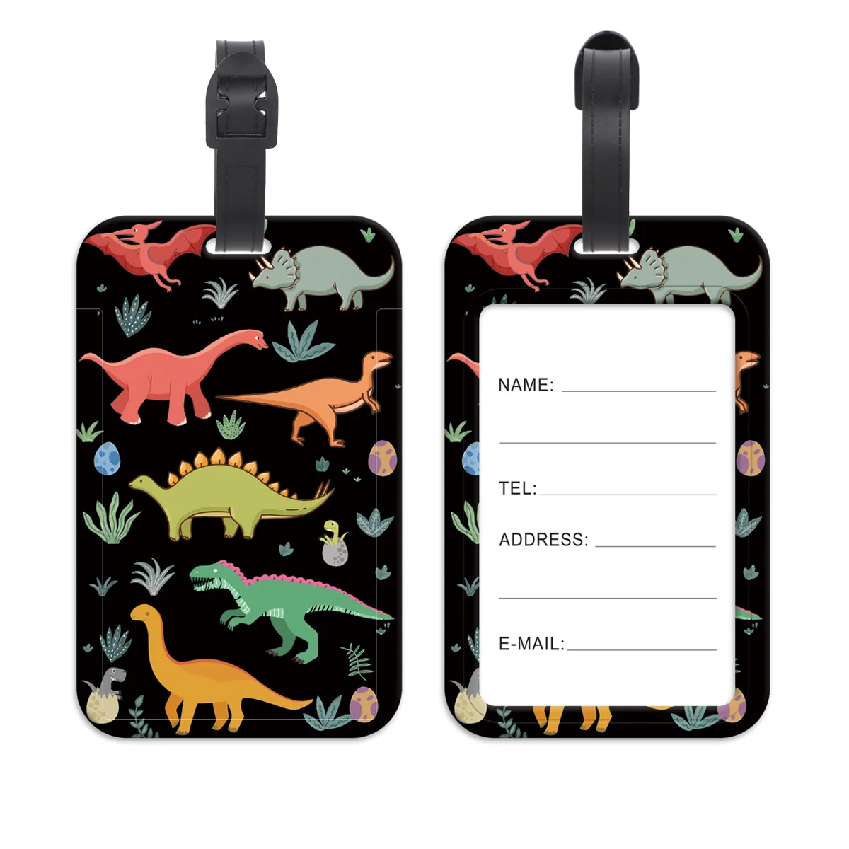 Niedliche Katzen Kunststoff Gepäckanhänger Dinosaurier Koffer Rucksack Anti-Verlust-Auflistung Ausweishalter Mode Gepäck Zubehör Geschenke