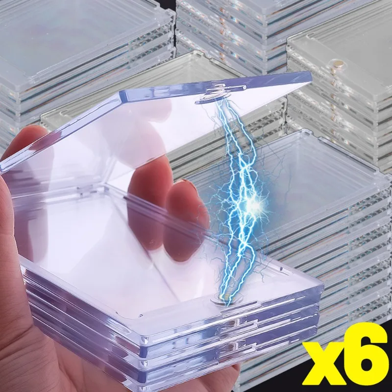 Protège-cartes magnétiques transparents, pocommuniste de collection pour cartes de jeu, photo de basket-ball, outil de rangement étanche pour la maison et le bureau, 1 pièce, 6 pièces