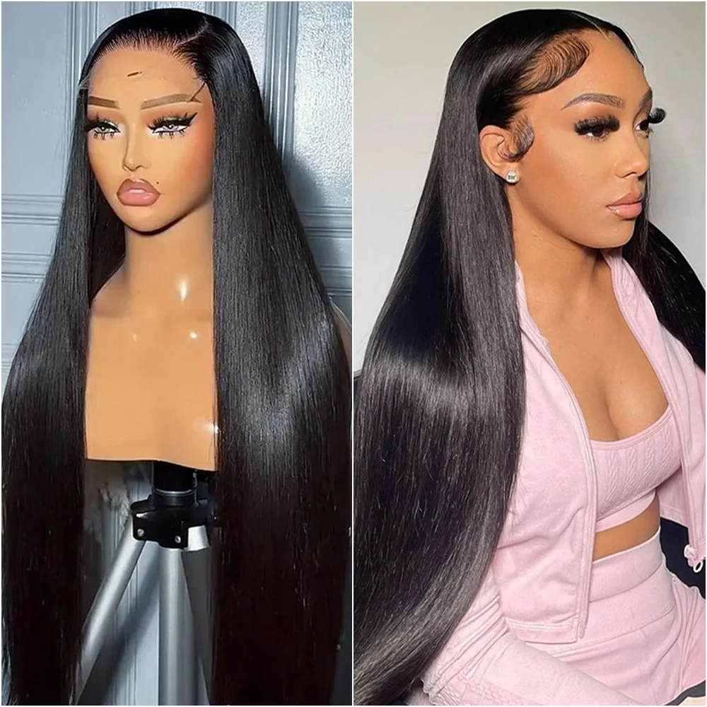 

13x6 HD Lace Frontal Wig Straight Lace Front Wigs 13x4 Bone Straight Preplucked Human Hair Lace Front Wigs For Women 200 Density