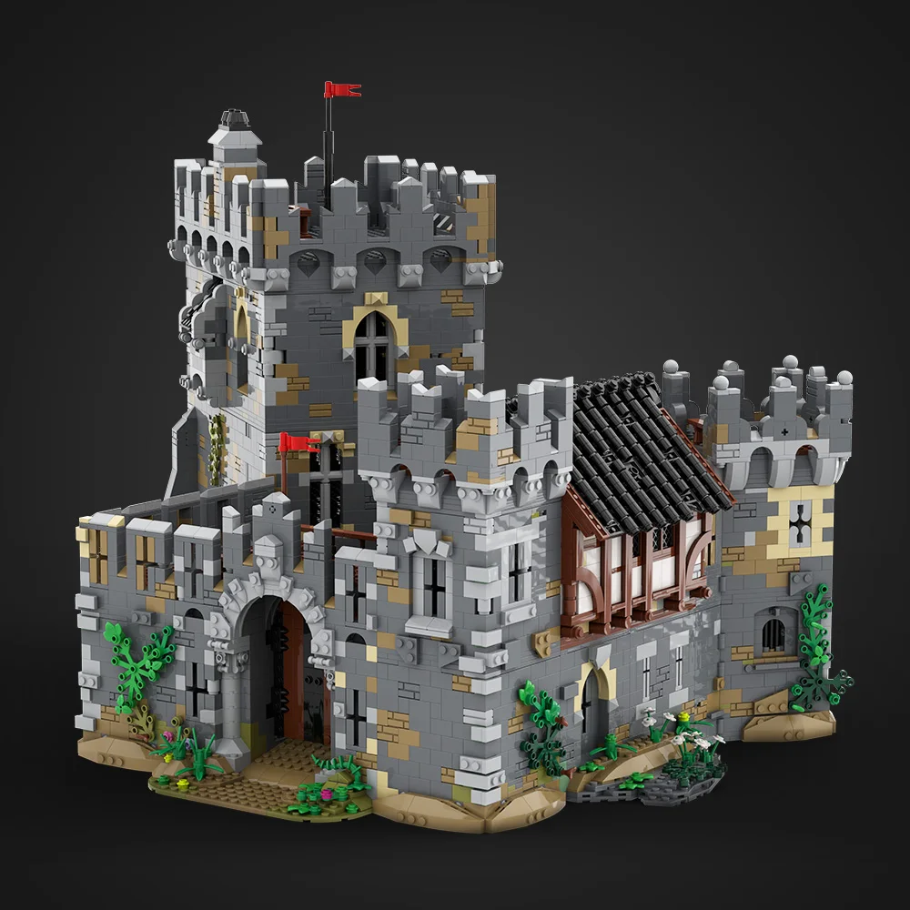 MOC قلعة الأسود في العصور الوسطى وحدات اللبنات المملكة الضميمة الجدران برج العمارة ألعاب الطوب هدية #3