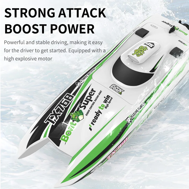 TX768 RC Boat 30km/h High Speed 2.4G Remote Control Brushless Ship Professional Speedboat Watercraft Toys with Intelligent Alarm