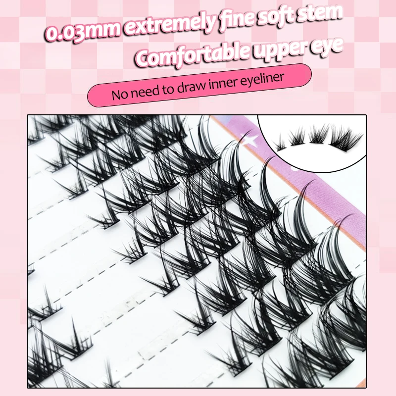 Pestañas Postizas Fox 1 Caja 80 Rizos de Pestañas de Visón, Extensiones Naturales de Volumen, Pestañas Falsas 3D Rusas 8-13mm Mixtas 3