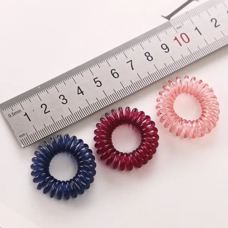 5pcs/lot Women Hair Rope Elastic Hair Spiral Hairbands Silicone Ties Accessories Telephone Wire Line for Hair