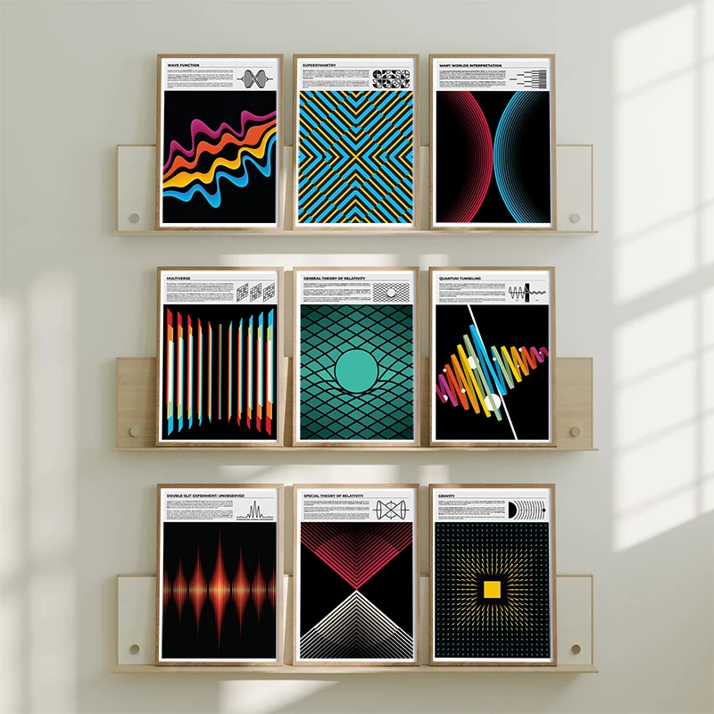 الفيزياء النظرية طباعة نظرية العلوم جدار الفن قماش طباعة النظرية العامة للنسبية المشارك الفيزياء هدية مختبر جدار ديكور #1