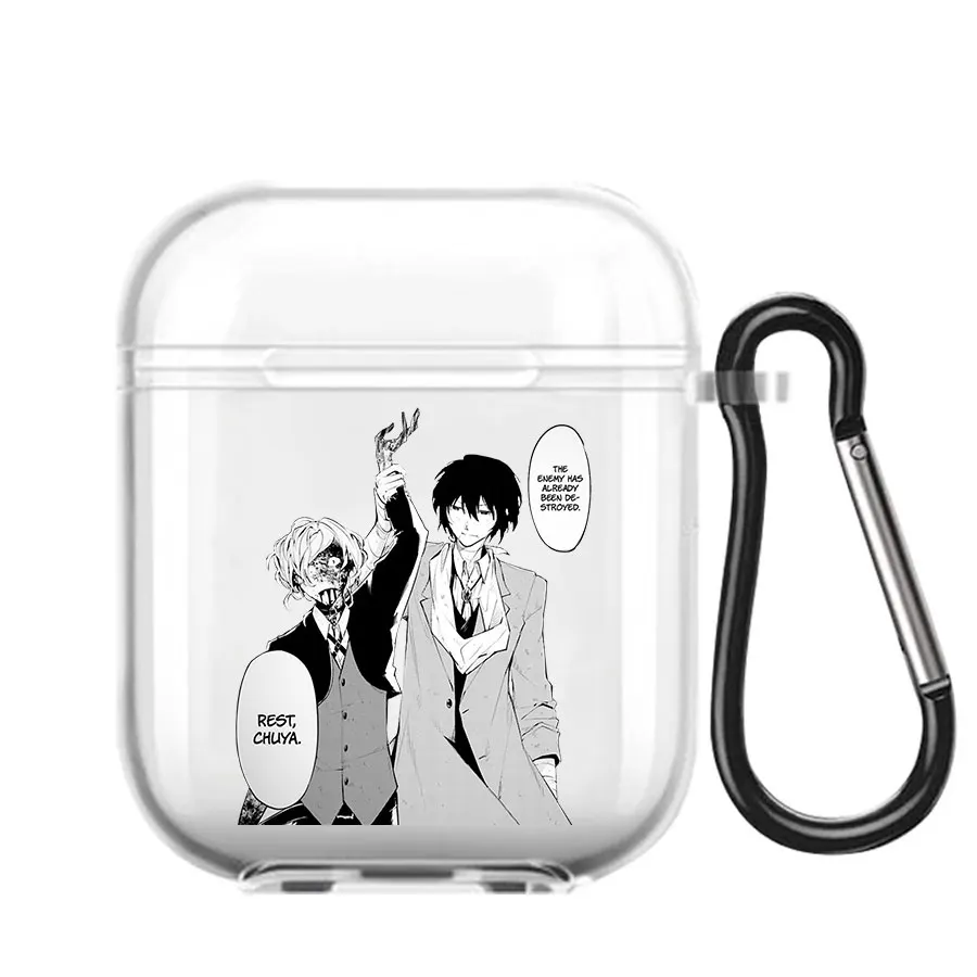Anime Bungou Stray Dogs Dazai Osamu Soft silicone TPU Case For AirPods Pro 1 2 3 4 Clear Wireless Bluetooth Earphone Box Cover