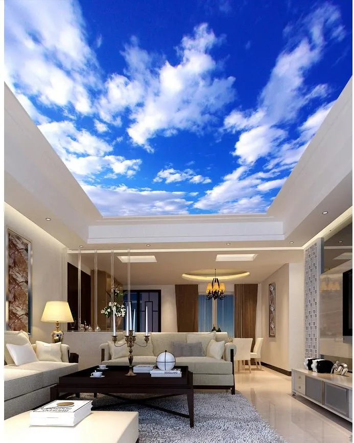 

Photo modern wallpaper for living room sky cloud ceilings 3d ceiling murals wallpaper