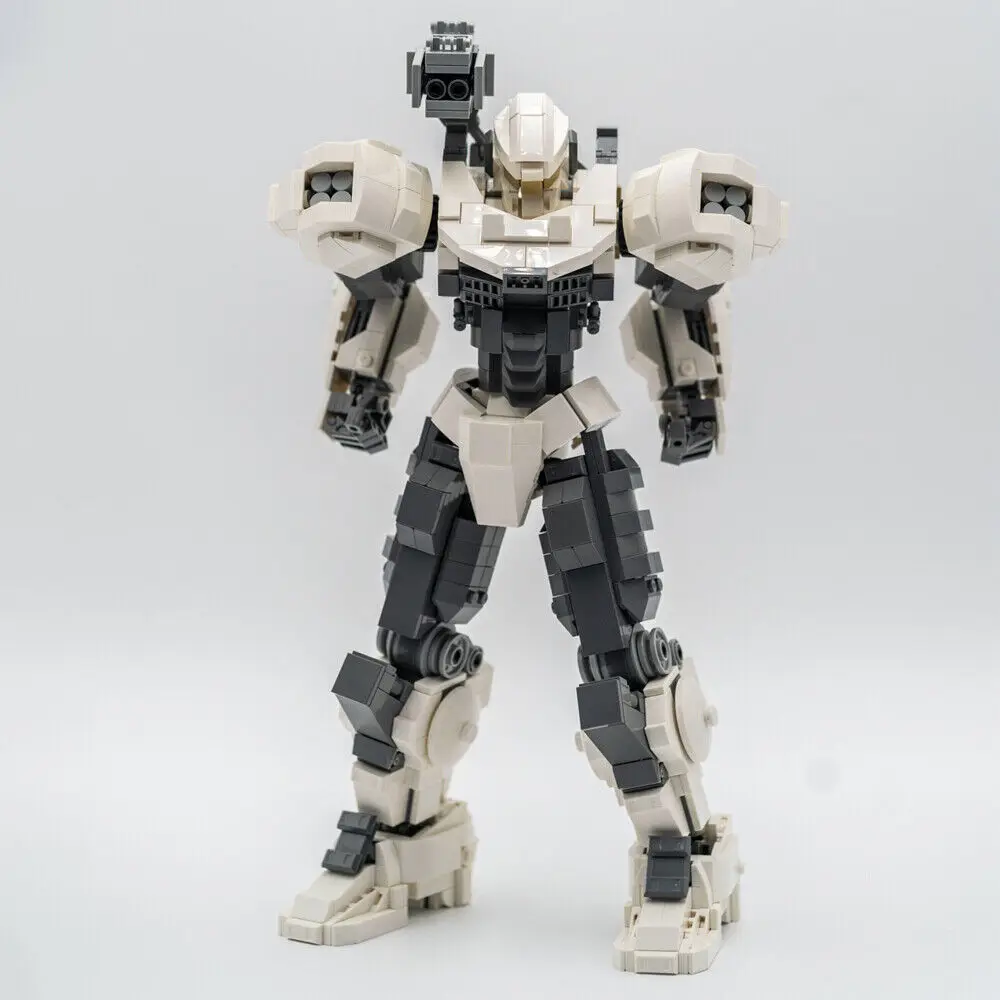 

White Mech Robot Jaeger Model 31,5 cm High Building Toys 1244 Pieces MOC Build