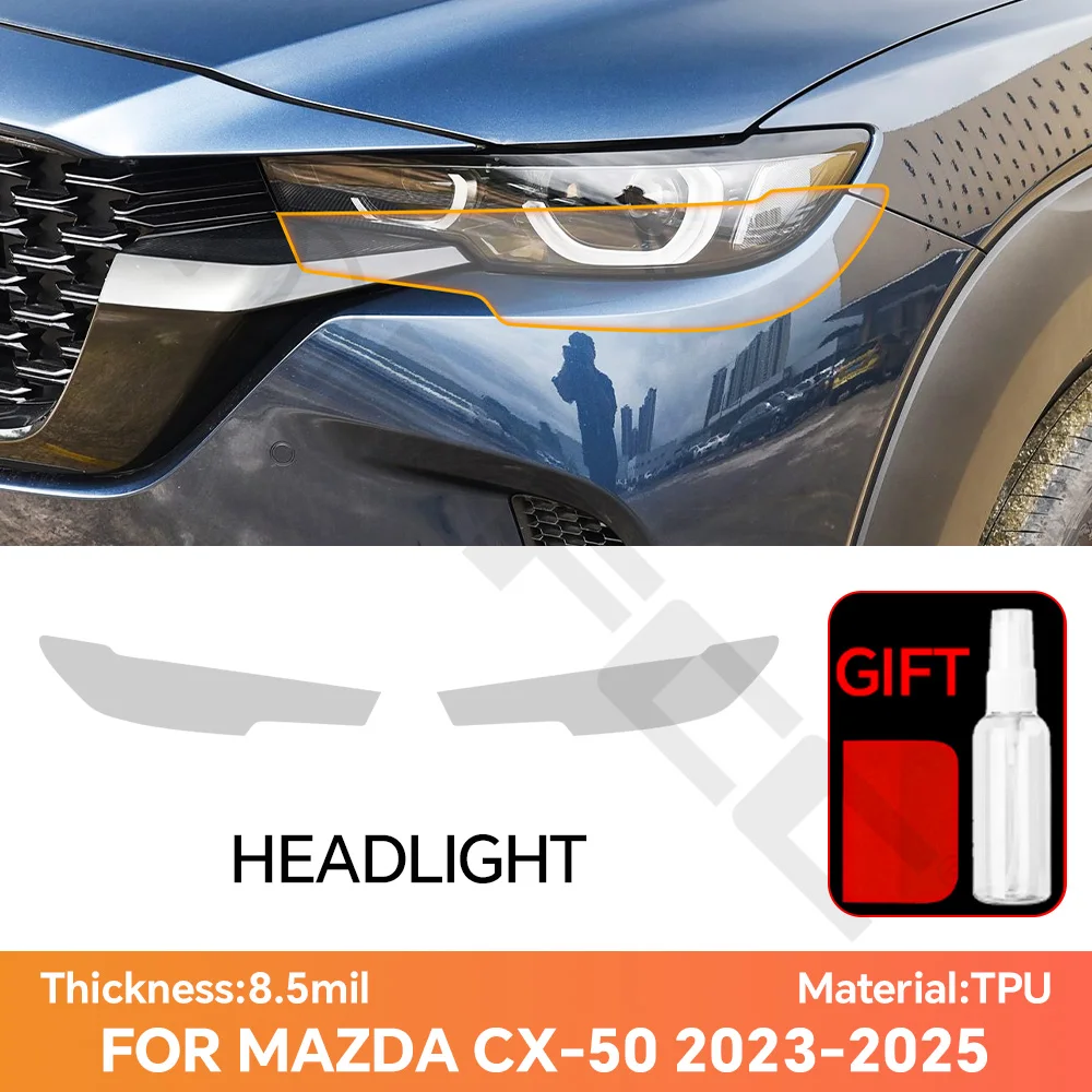 

For Mazda CX-50 2023-2025 TPU Clear Headlight Rearview Film PreCut Paint Protection Film DIY PPF Anti-scratch Car Wrap Film