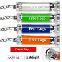 30PCS Free Logo Mini LED Keychain Flashlight Customized Gift for Business Promotion Portable Torches Moon lamp