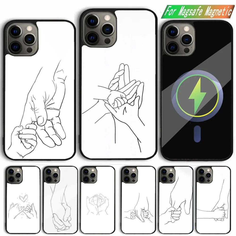 Чехол для телефона «Мама, дочь, сын, папа», для iPhone 15,14,13,12,11, Plus, Pro, Max Mini Magsafe с магнитной беспроводной зарядкой