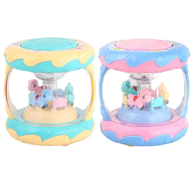 

Hand Drums For Kids Cute Hand Clapping Drum Fun Merry-Go-Round 3D Colorful Lighting Musical Electronic Toy Electronic Early