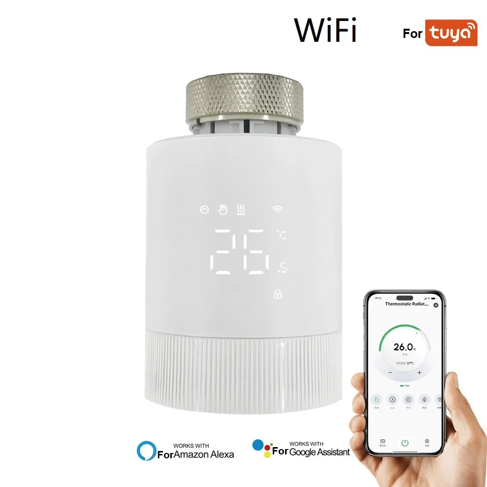 

Wi-Fi умный термостат TRV, регулятор температуры для Tuya, термостатический клапан радиатора, умный дом, интеграция ABS 88x54 мм