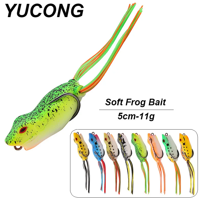 YUCONG 1PX Soft Frog Bait 5cm-11g Snakehead Fishing Lure Topwater Swimbait Floating Jigging Isca cebos article de pêche lurre